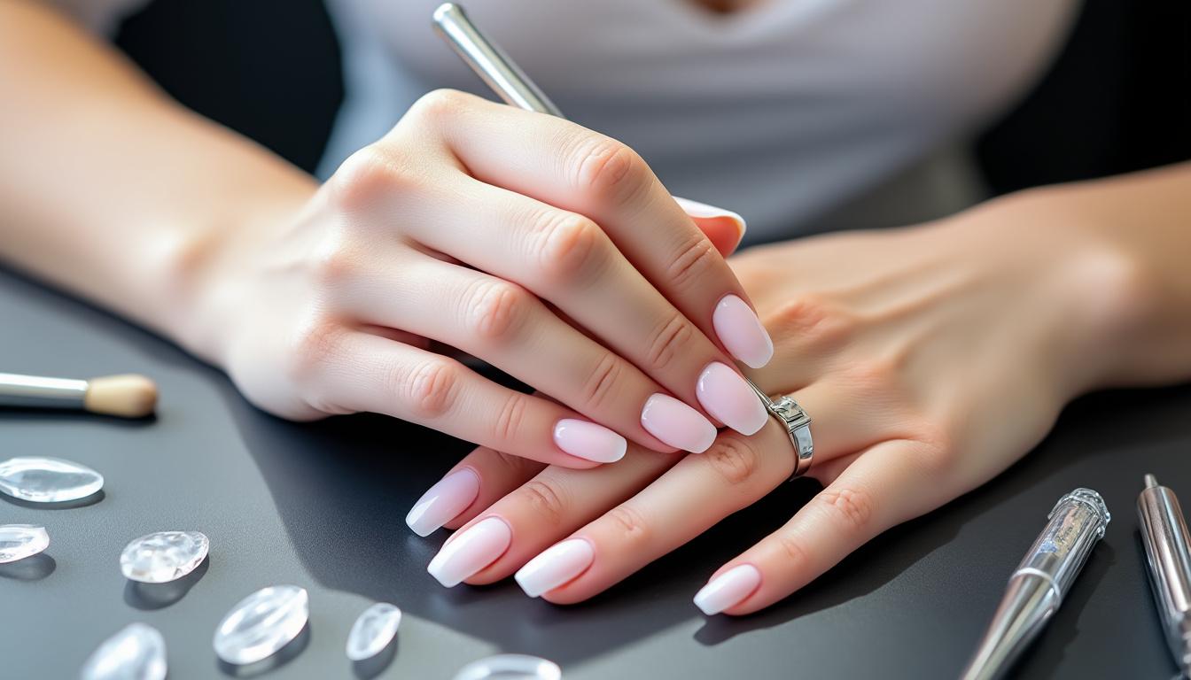 découvrez notre service d'extension aux chablons pour des ongles parfaits et durables. technique professionnelle pour un résultat naturel et élégant.