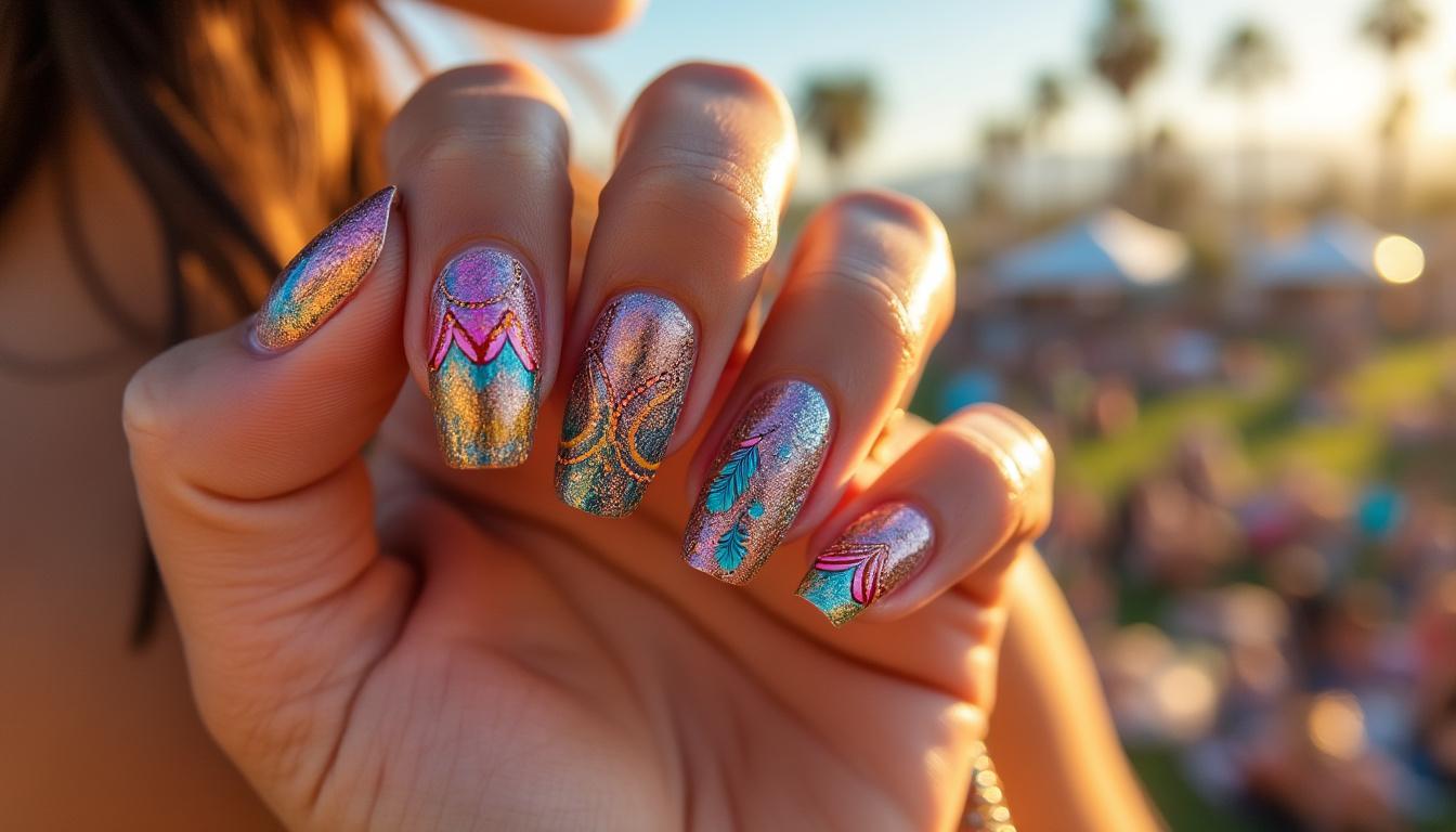 découvrez le nail art festival inspiré du style coachella : des designs colorés, bohèmes et tendance pour sublimer vos ongles lors de vos événements estivaux.